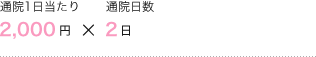 通院1日当たり2,000円×通院日数2日