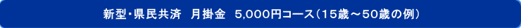 新型・県民共済  月掛金5,000円コース（15歳～50歳）